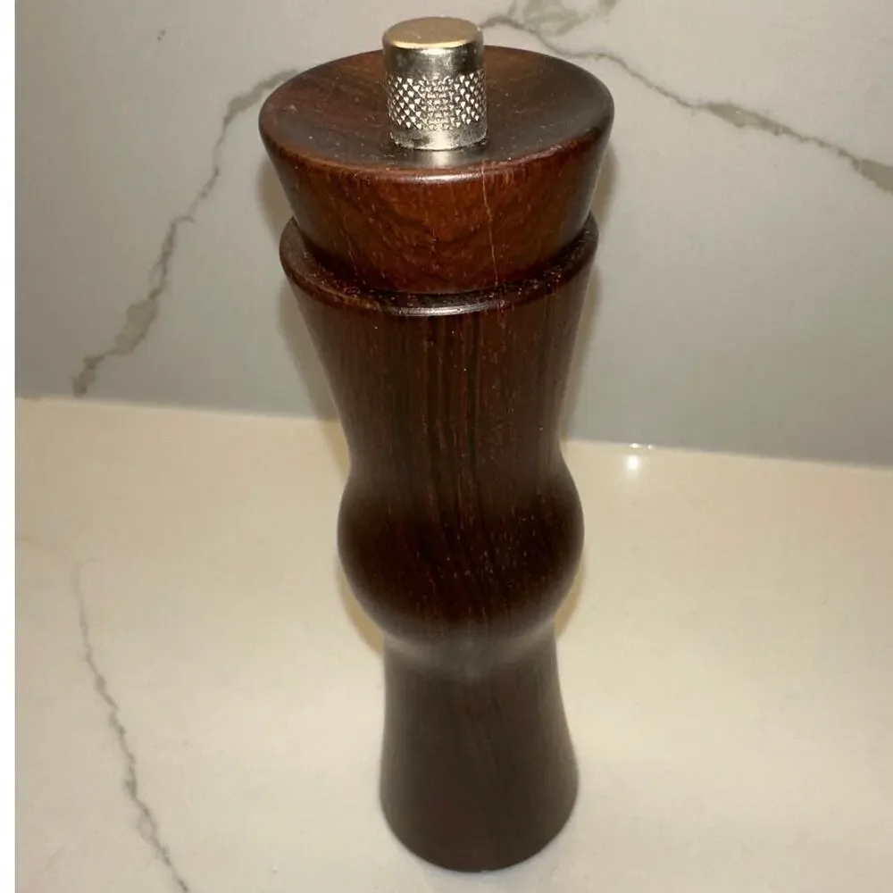 New Vintage Haenlein Winterthur Dark Wood Teak Pepper Mill Mid-Century Modern